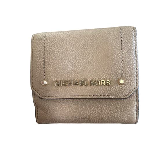 Michael Kors Women’s Wallet Tri Fold Tan Leather - Picture 1 of 9
